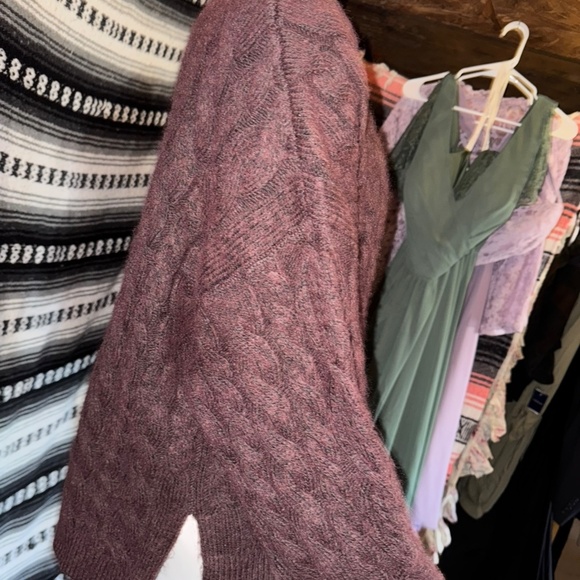 Forever 21 NWT Sweater Plum Burgundy Oversized Cable Knit Sweater | Plus Size 2X - Picture 11 of 16